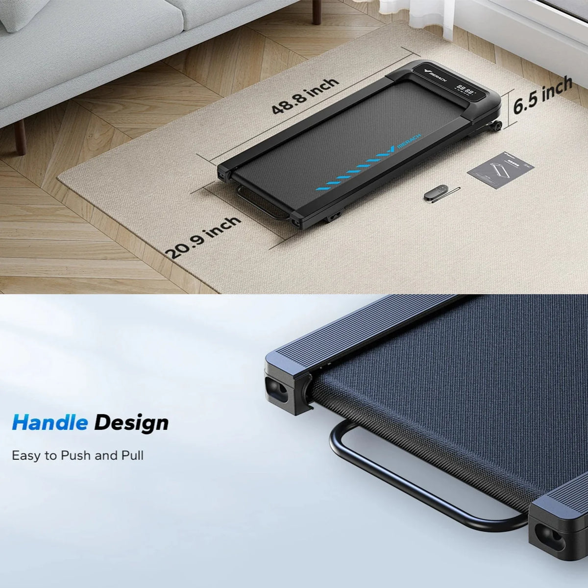 Under-Desk Treadmill Whisper-Quiet 9% Electric Incline Bluetooth App