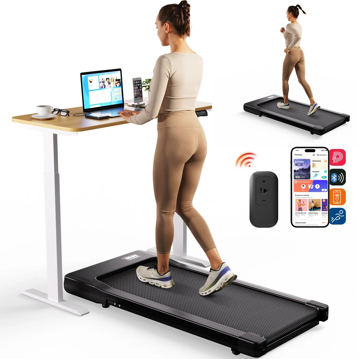 Under-Desk Walking Pad Slim 3.9-Inch Ultra-Quiet Motor