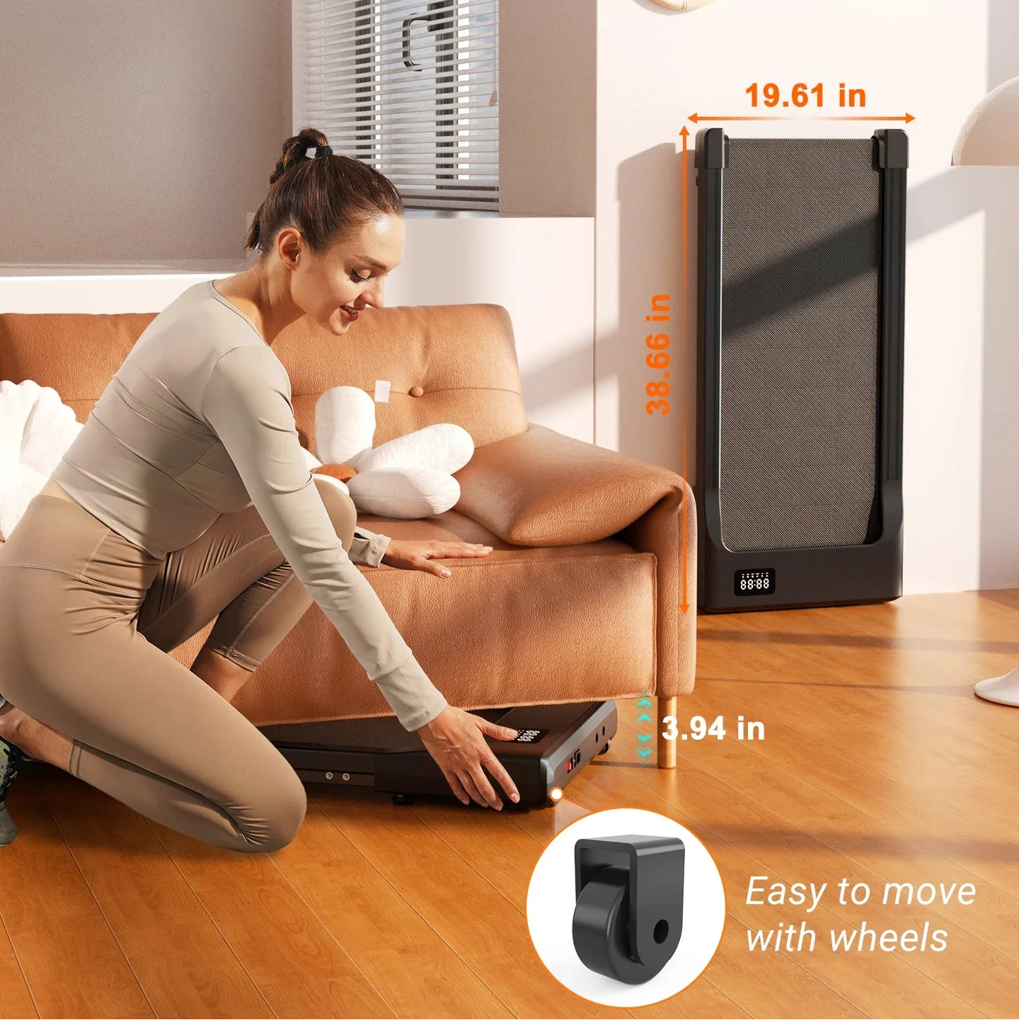 Under-Desk Walking Pad Slim 3.9-Inch Ultra-Quiet Motor