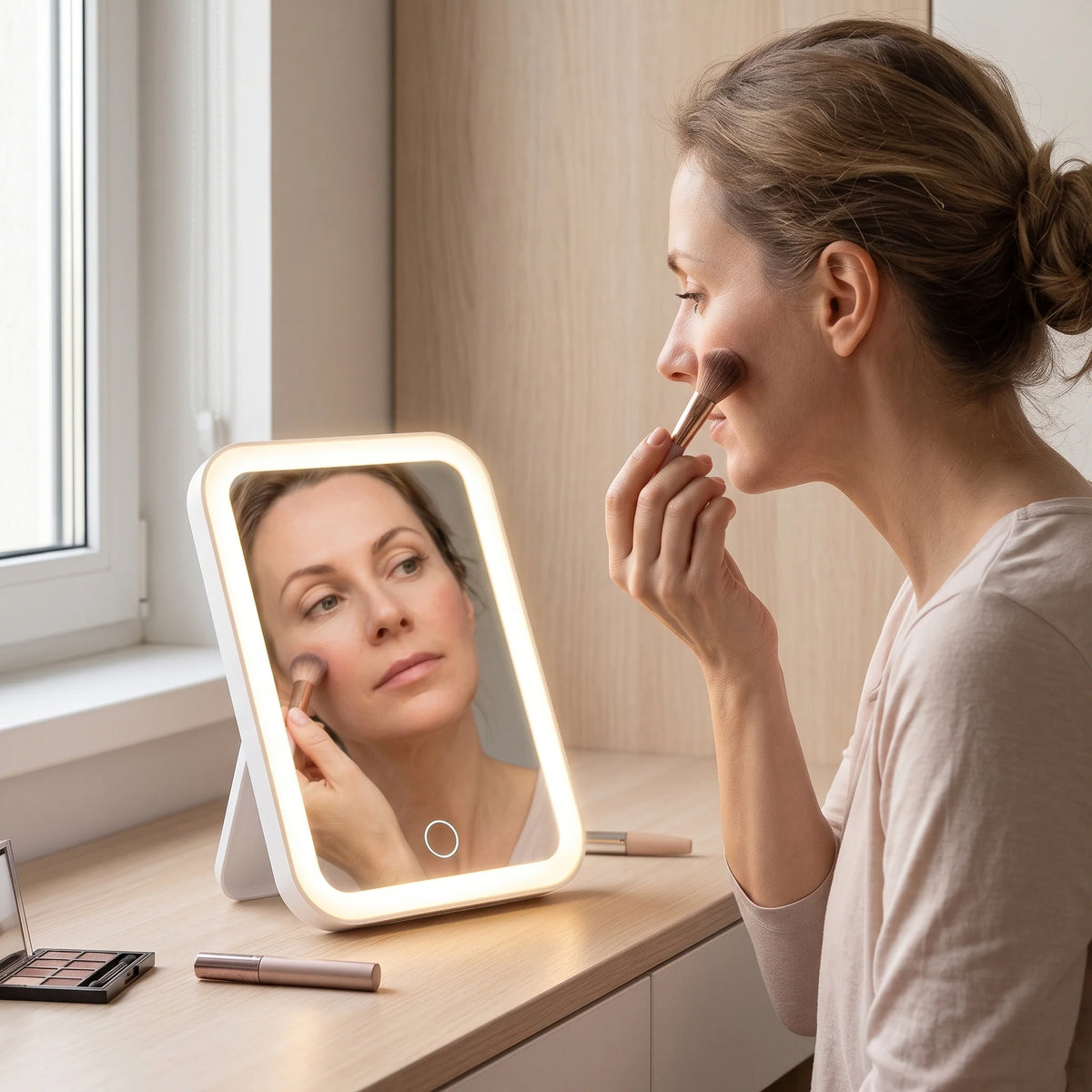 Vanity Mirror Compact Rechargeable LED 3 Light Tones