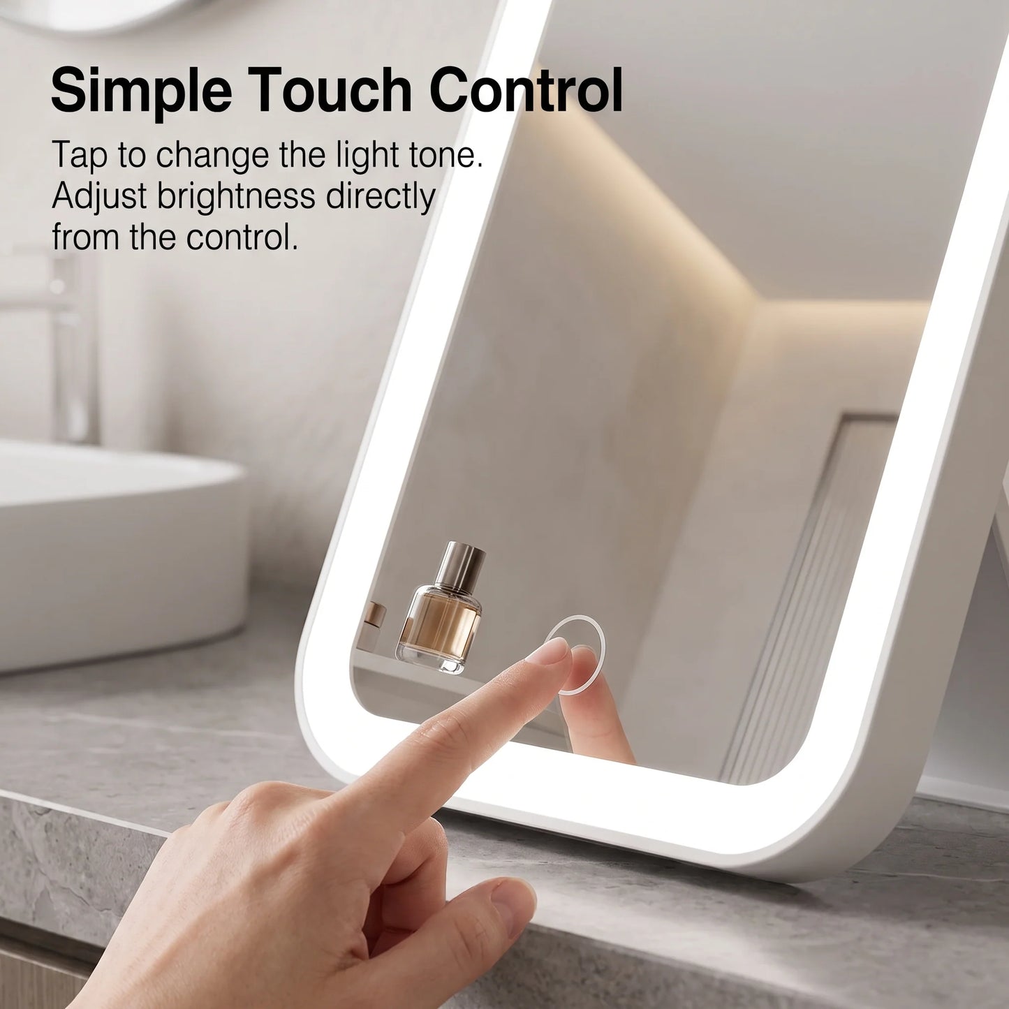 Vanity Mirror Compact Rechargeable LED 3 Light Tones