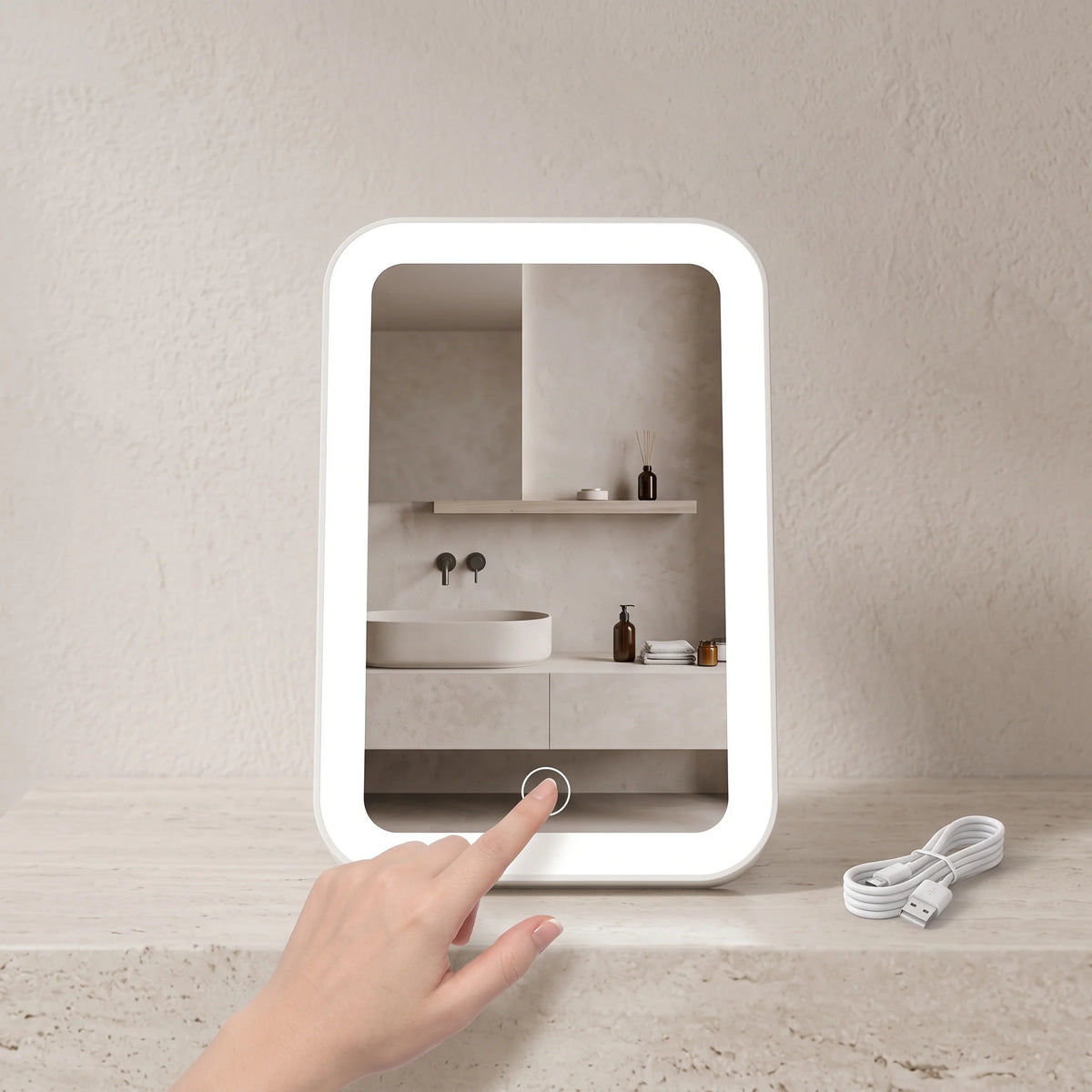 Vanity Mirror Compact Rechargeable LED 3 Light Tones