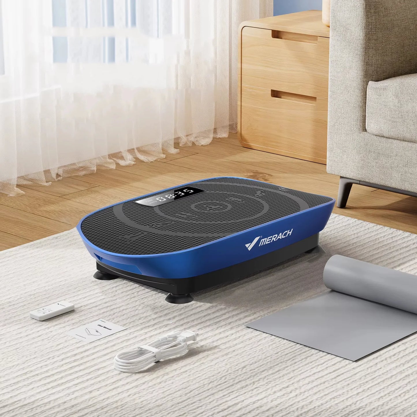 Vibration Plate 10-Speed Resistance Bands & Remote