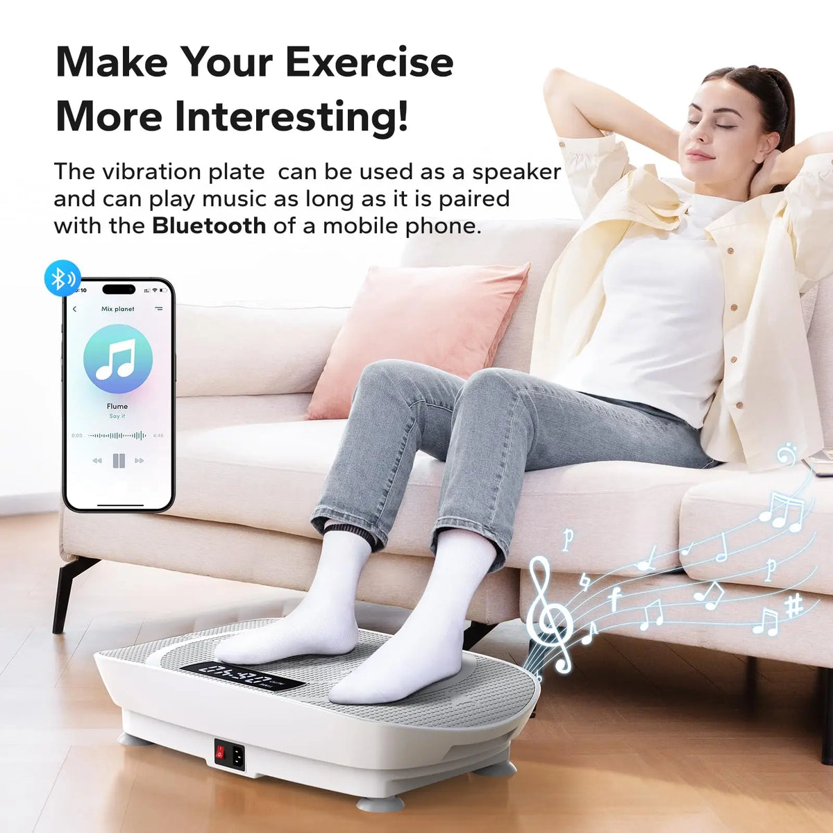 Vibration Plate 10-Speed Resistance Bands & Remote