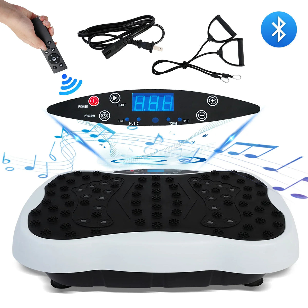 Vibration Plate 120 Speeds Dual Motor & Resistance Bands