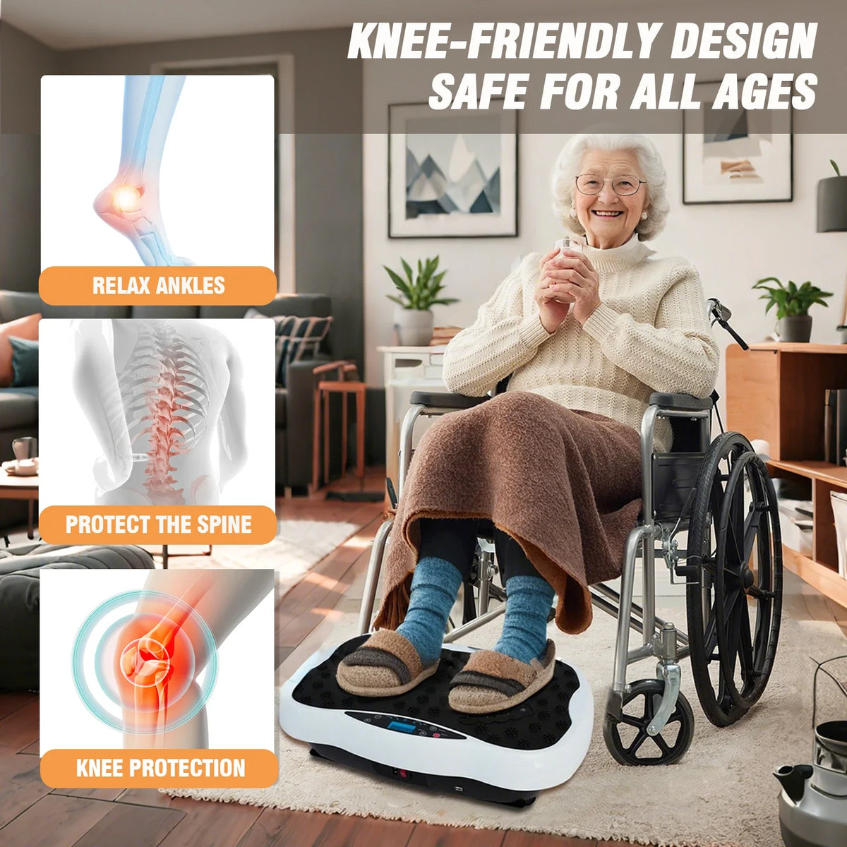 Vibration Plate 120 Speeds Dual Motor & Resistance Bands