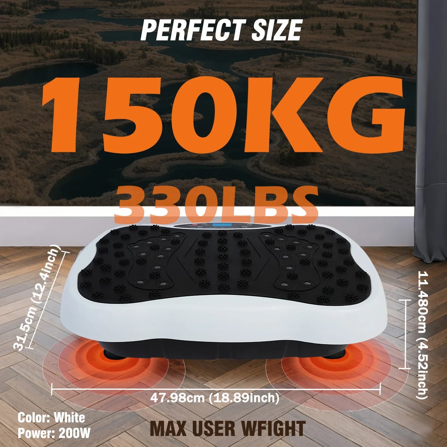 Vibration Plate 120 Speeds Dual Motor & Resistance Bands