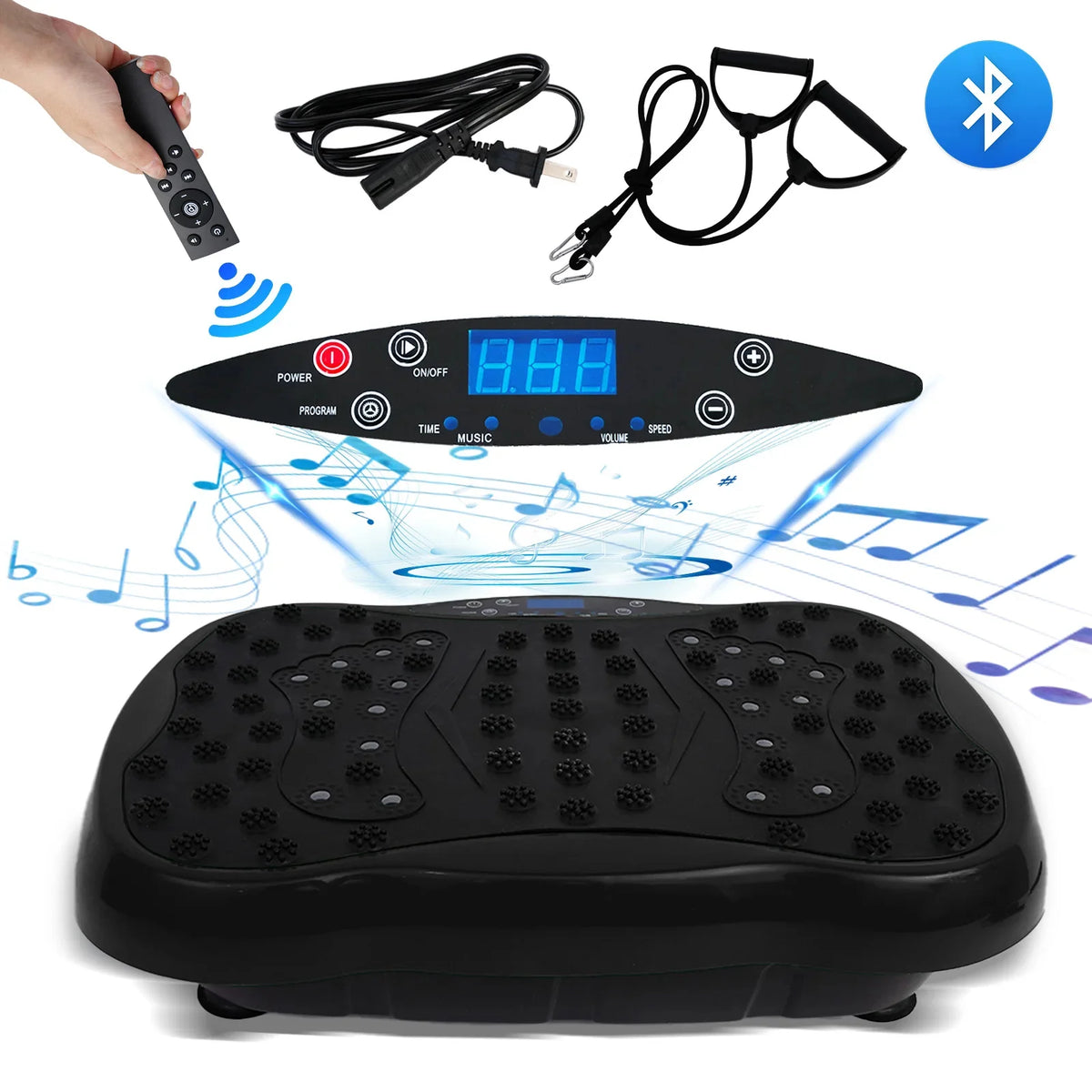 Vibration Plate 120 Speeds Dual Motor & Resistance Bands