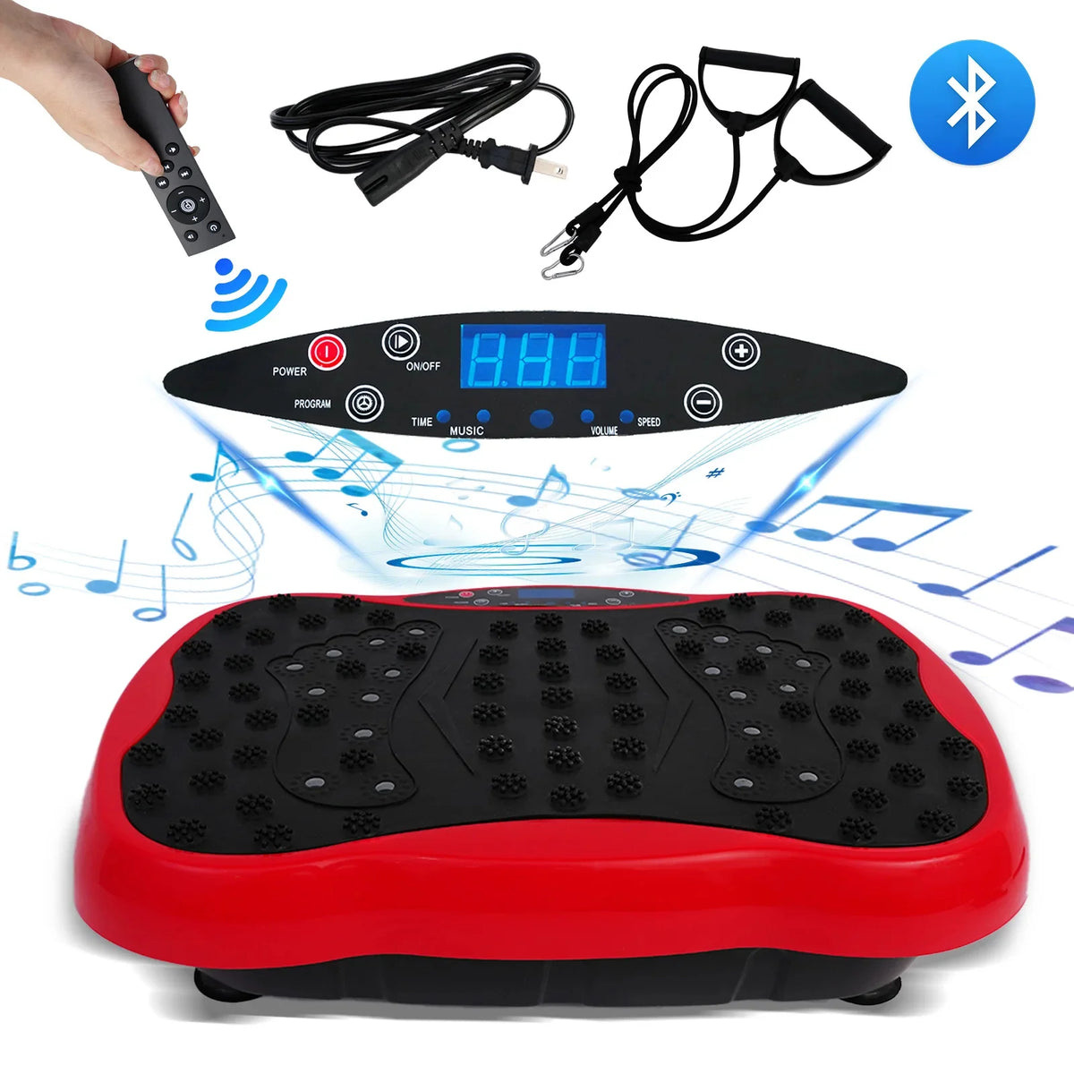 Vibration Plate 120 Speeds Dual Motor & Resistance Bands