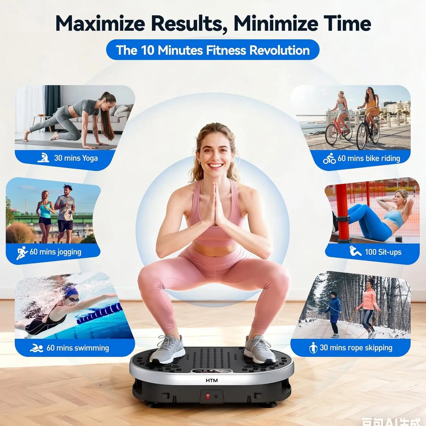 Vibration Plate 120 Speeds Remote & Touch Control