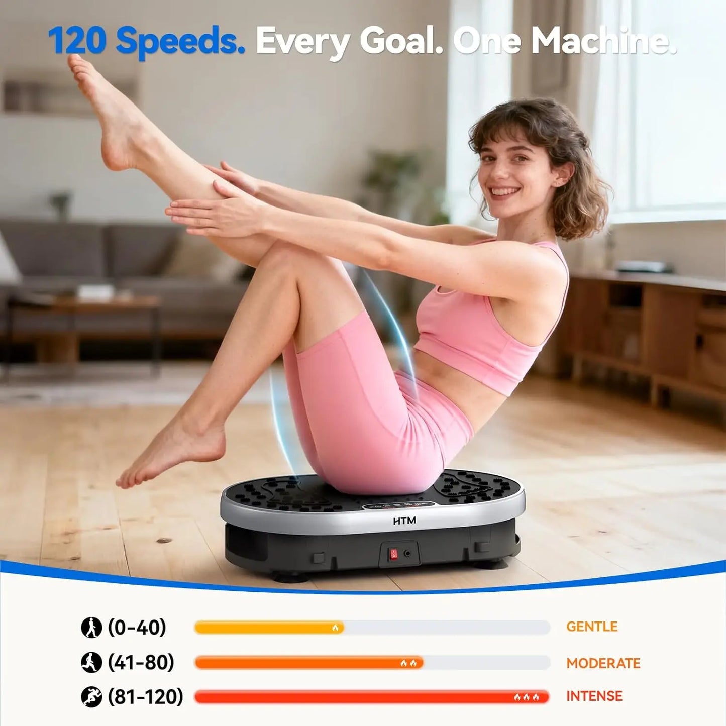 Vibration Plate 120 Speeds Remote & Touch Control