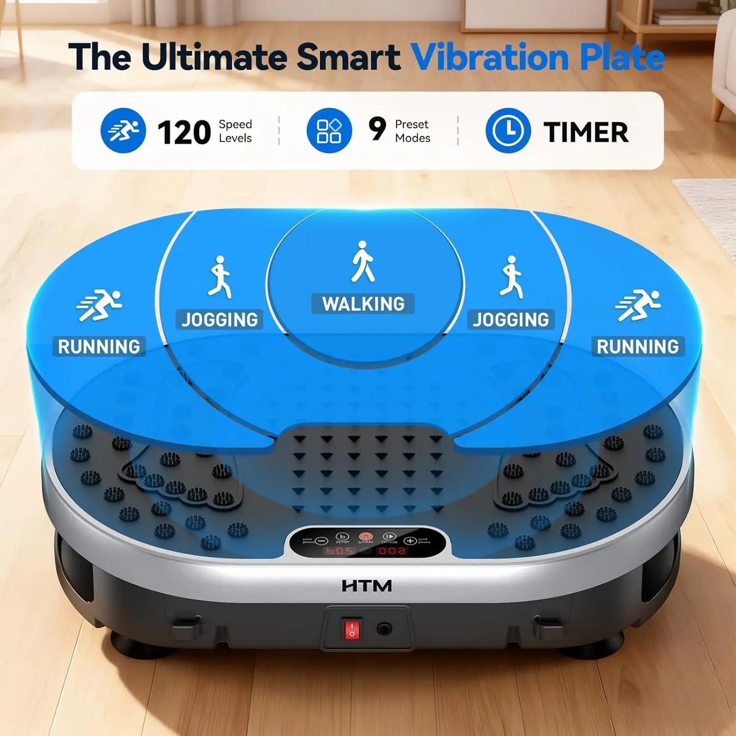 Vibration Plate 120 Speeds Remote & Touch Control