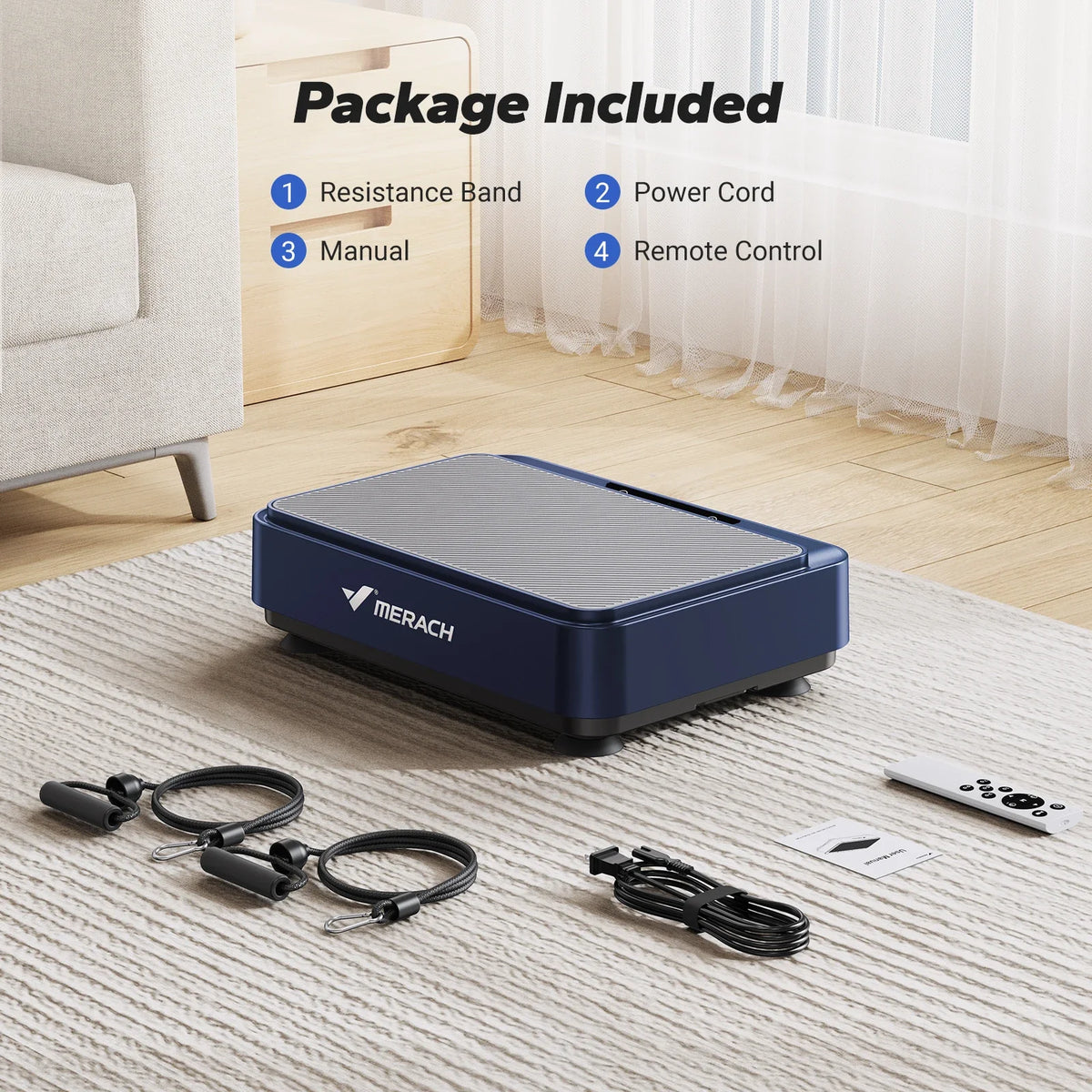 Vibration Plate 99-Speed LED & Remote Resistance Bands