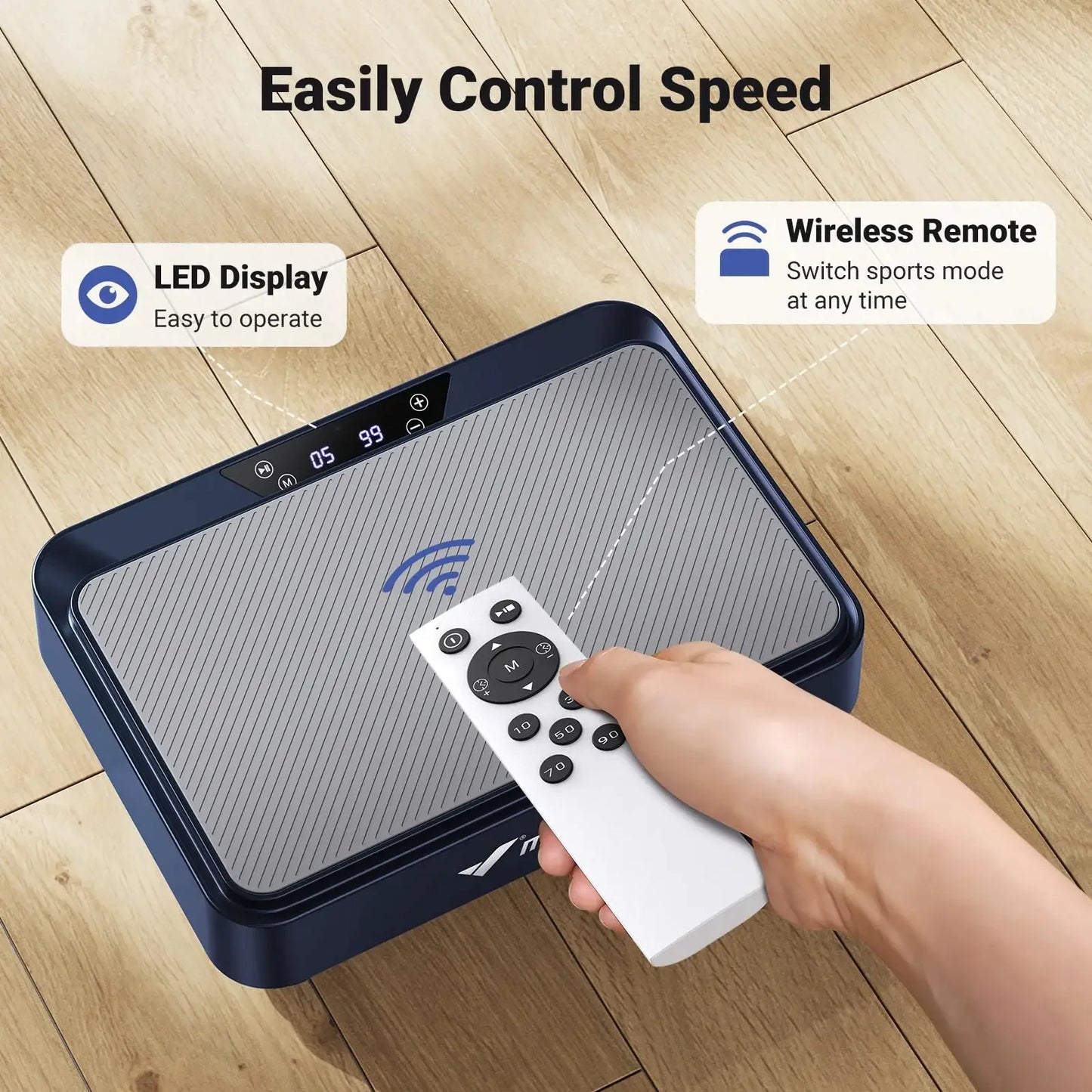 Vibration Plate 99-Speed LED & Remote Resistance Bands