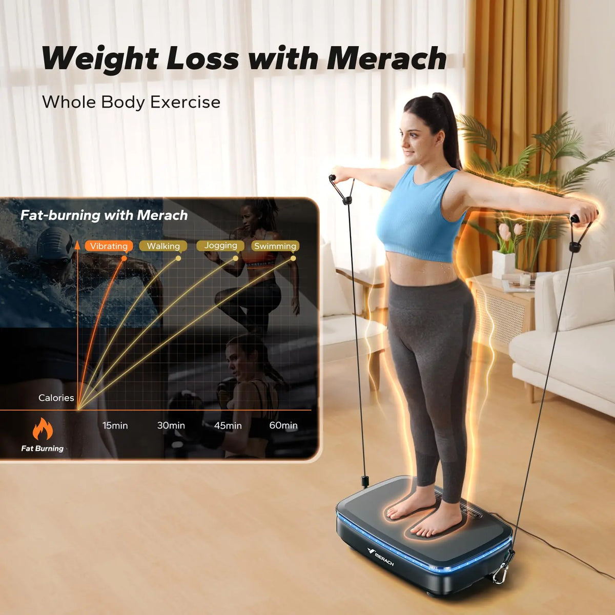 Vibration Plate 99 Speeds Bluetooth & LED