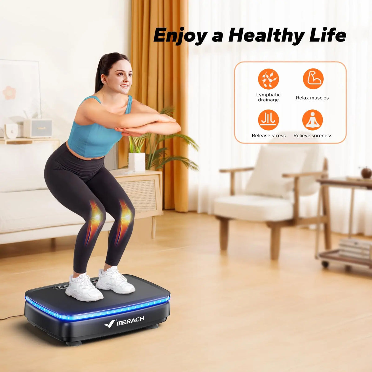 Vibration Plate 99 Speeds Bluetooth & LED
