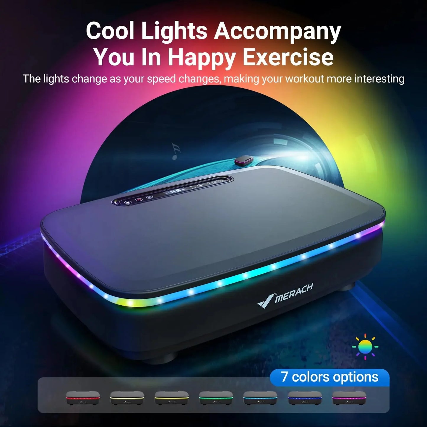 Vibration Plate 99 Speeds Bluetooth & LED