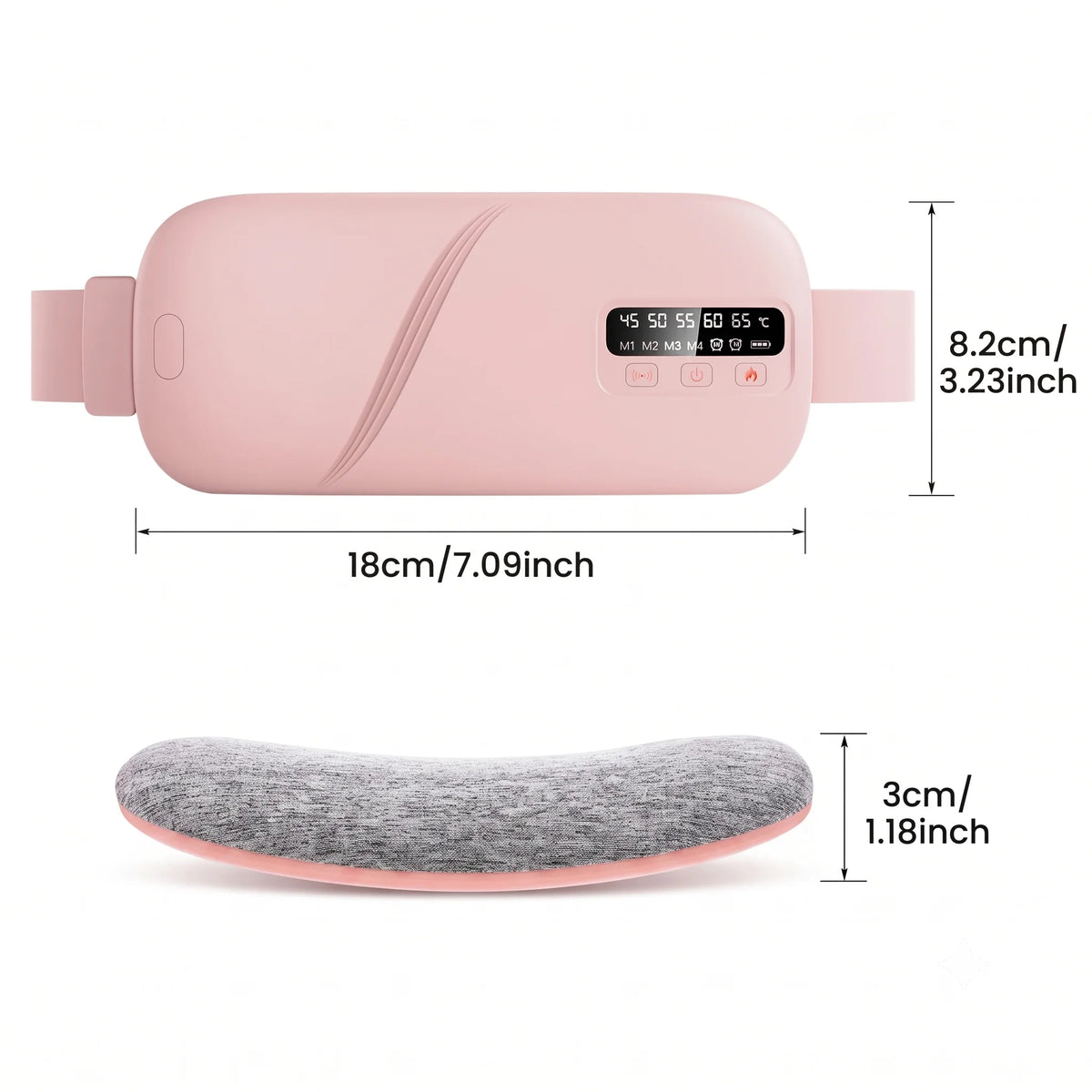 Waist Massage Belt Heating & Vibration Cordless Adjustable Fit