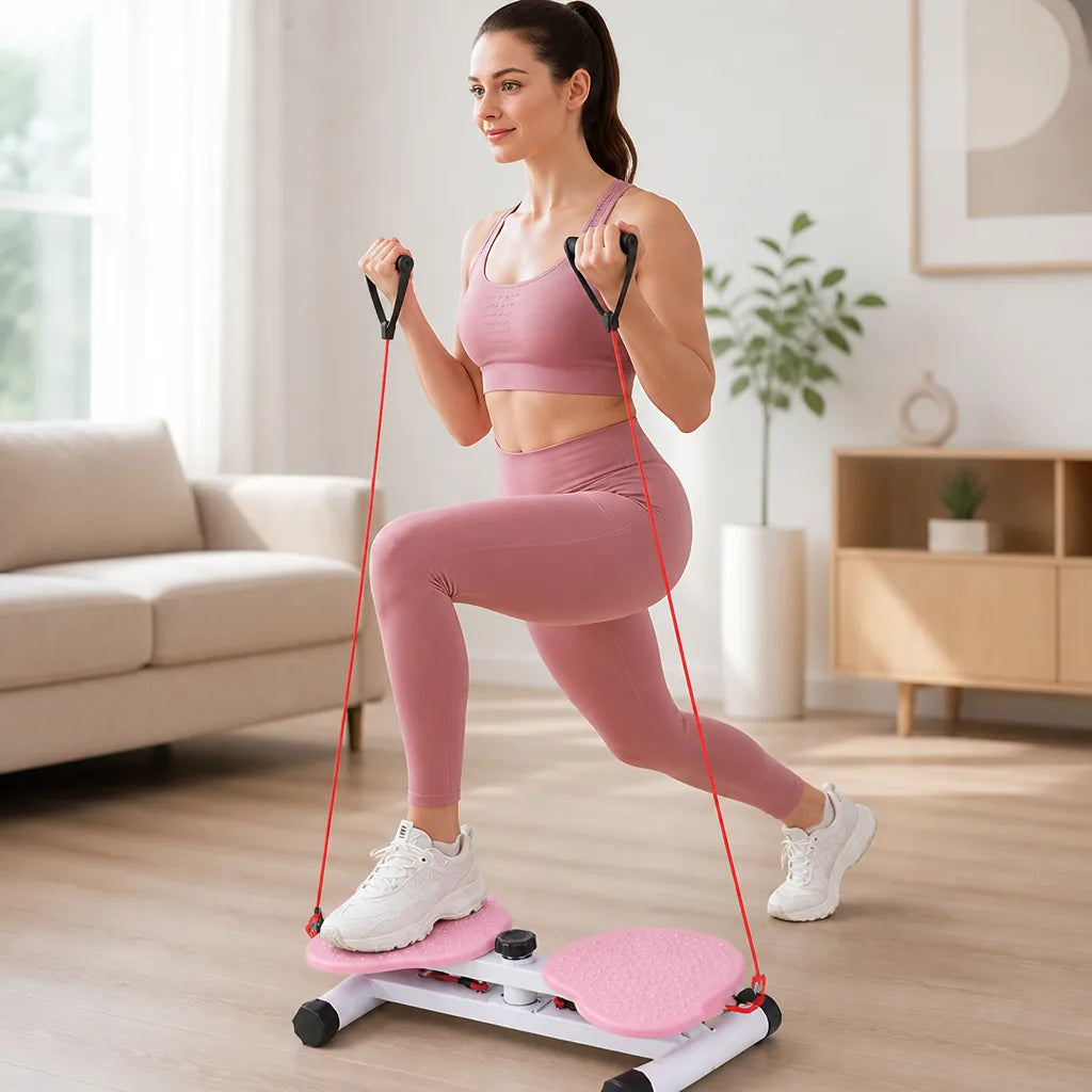 Waist Twist Board Elastic Bands & Adjustable Resistance