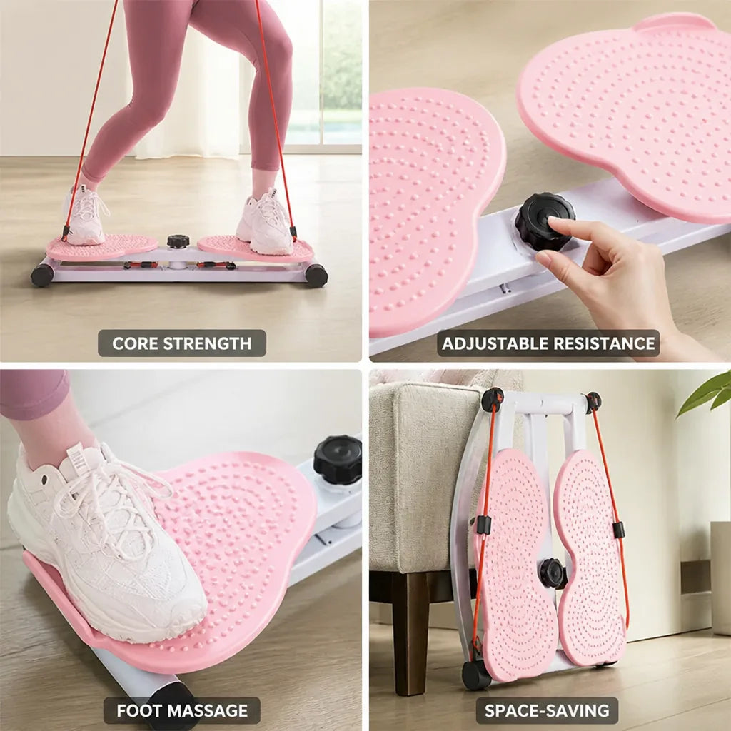 Waist Twist Board Elastic Bands & Adjustable Resistance