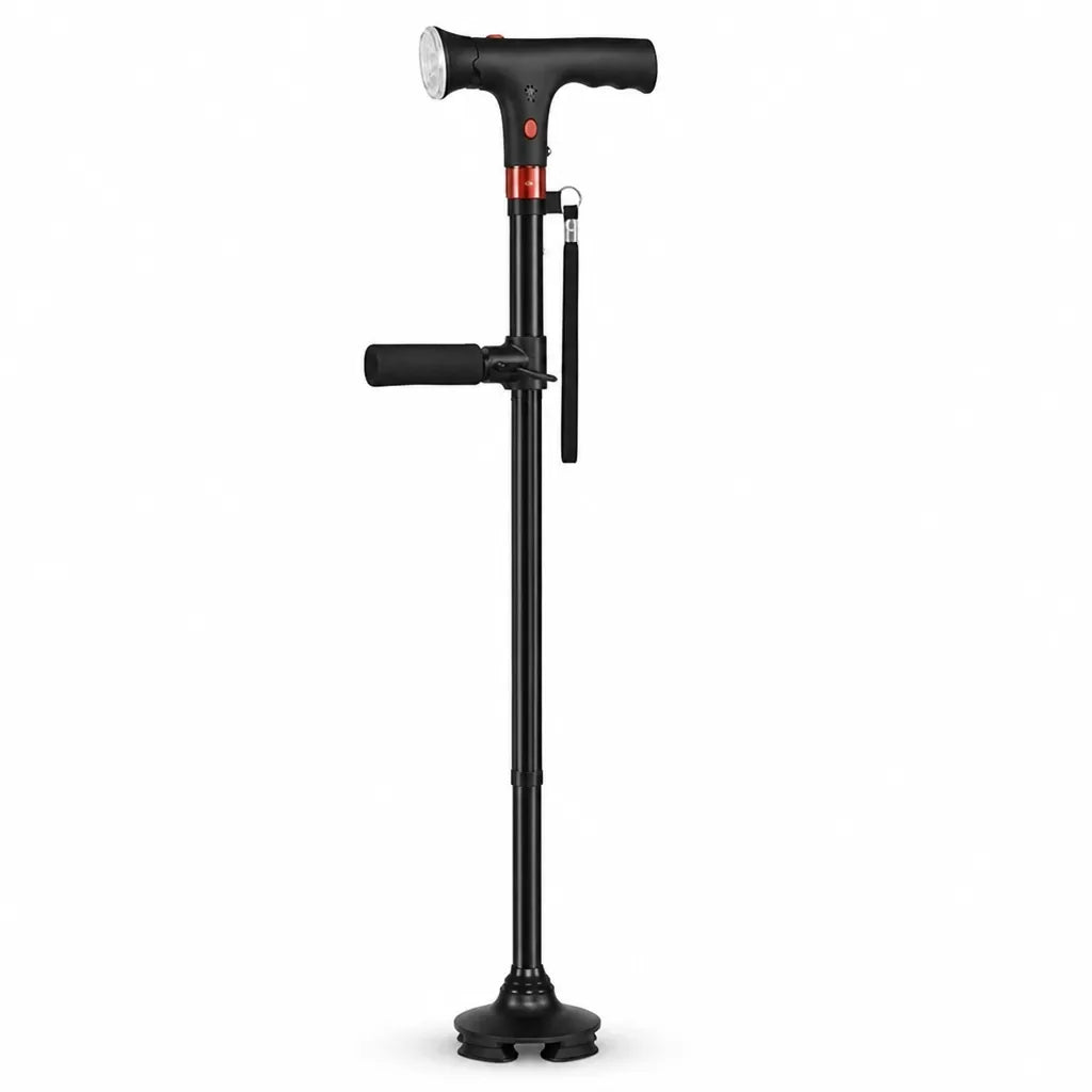 Walking Cane Double-Handle Foldable Night Safety