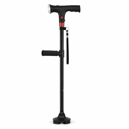 Walking Cane Dual Handle Self-Standing Base
