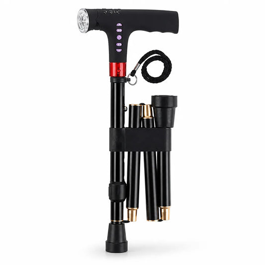 Walking Cane Foldable LED Light & Emergency Alarm