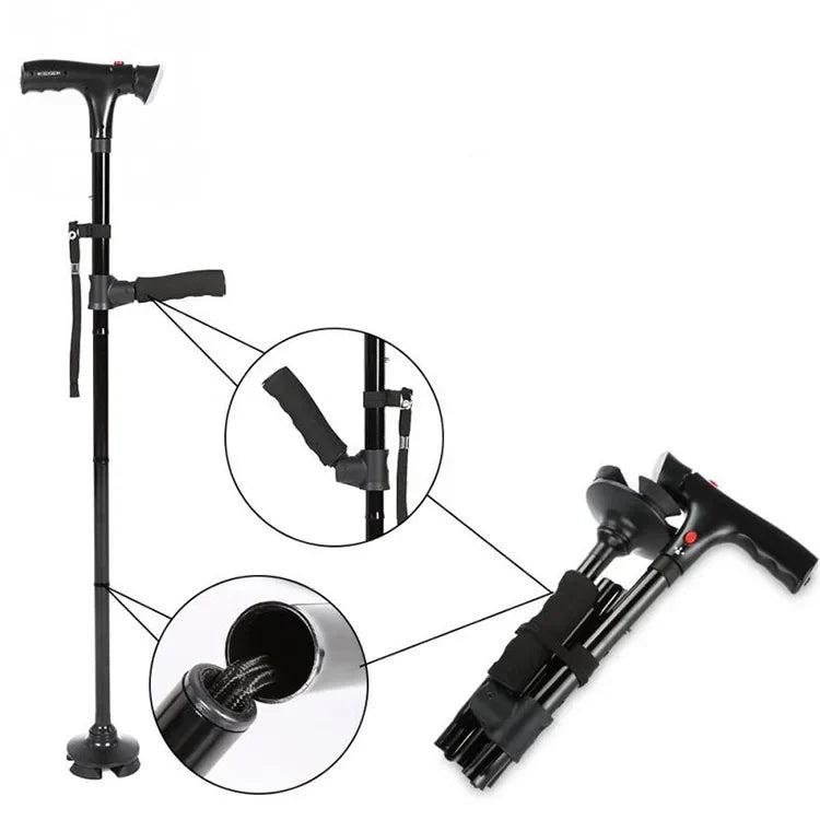 Walking Cane Lightweight Metal Ergonomic Handle