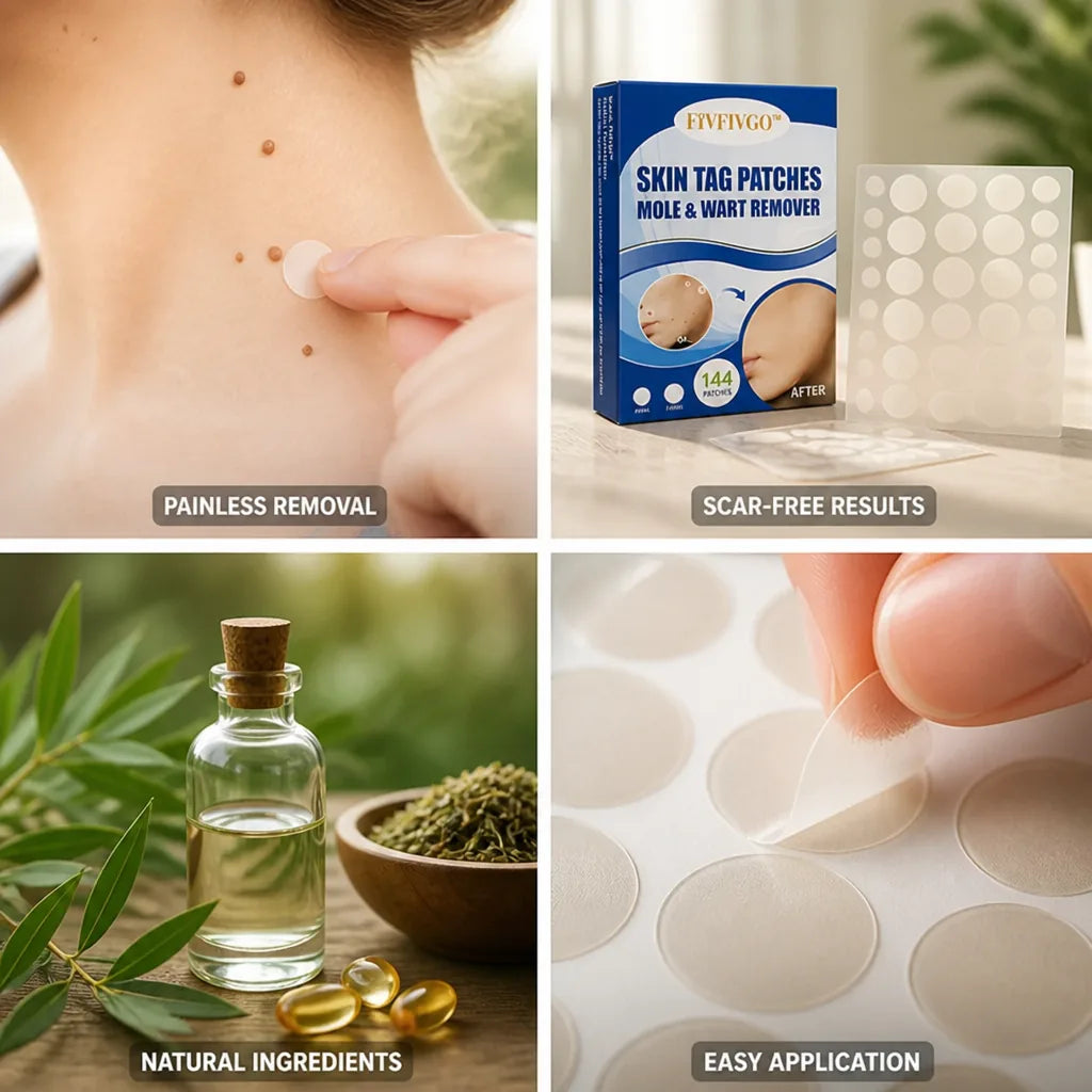 Wart & Skin Tag Patches Painless Scar-Free 144 Pack