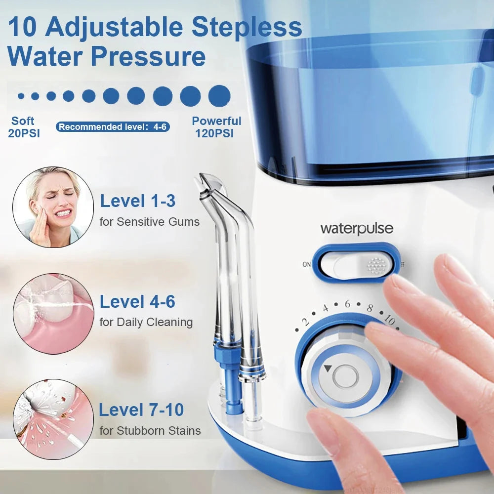 Water Flosser Adjustable Pressure 800ml Anti-Leak Tank