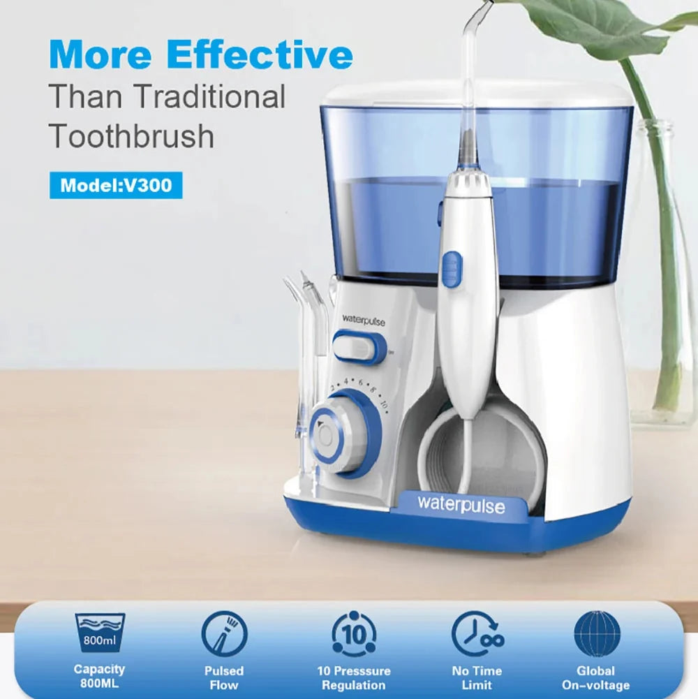Water Flosser Adjustable Pressure 800ml Anti-Leak Tank