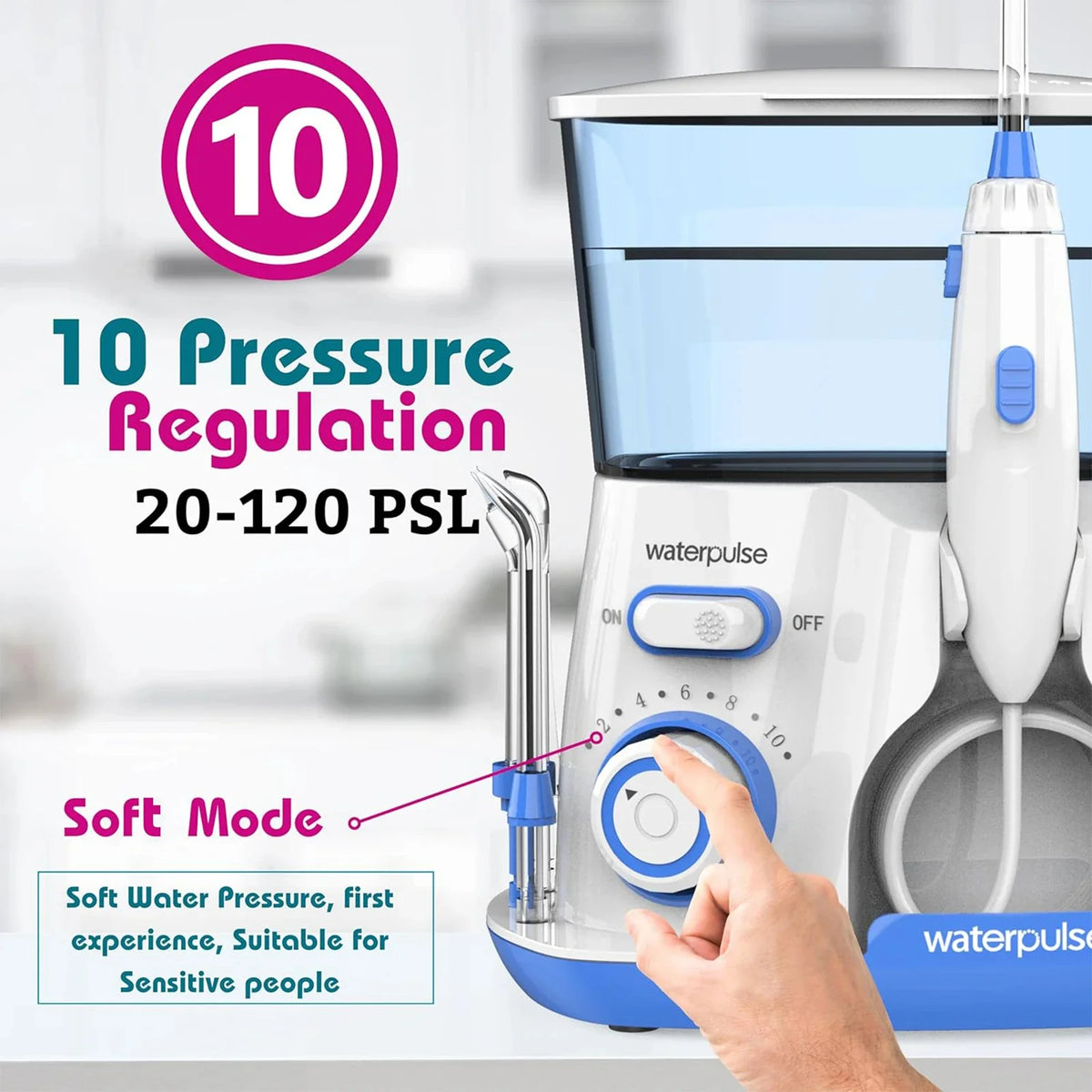 Water Flosser Adjustable Pressure 800ml Anti-Leak Tank