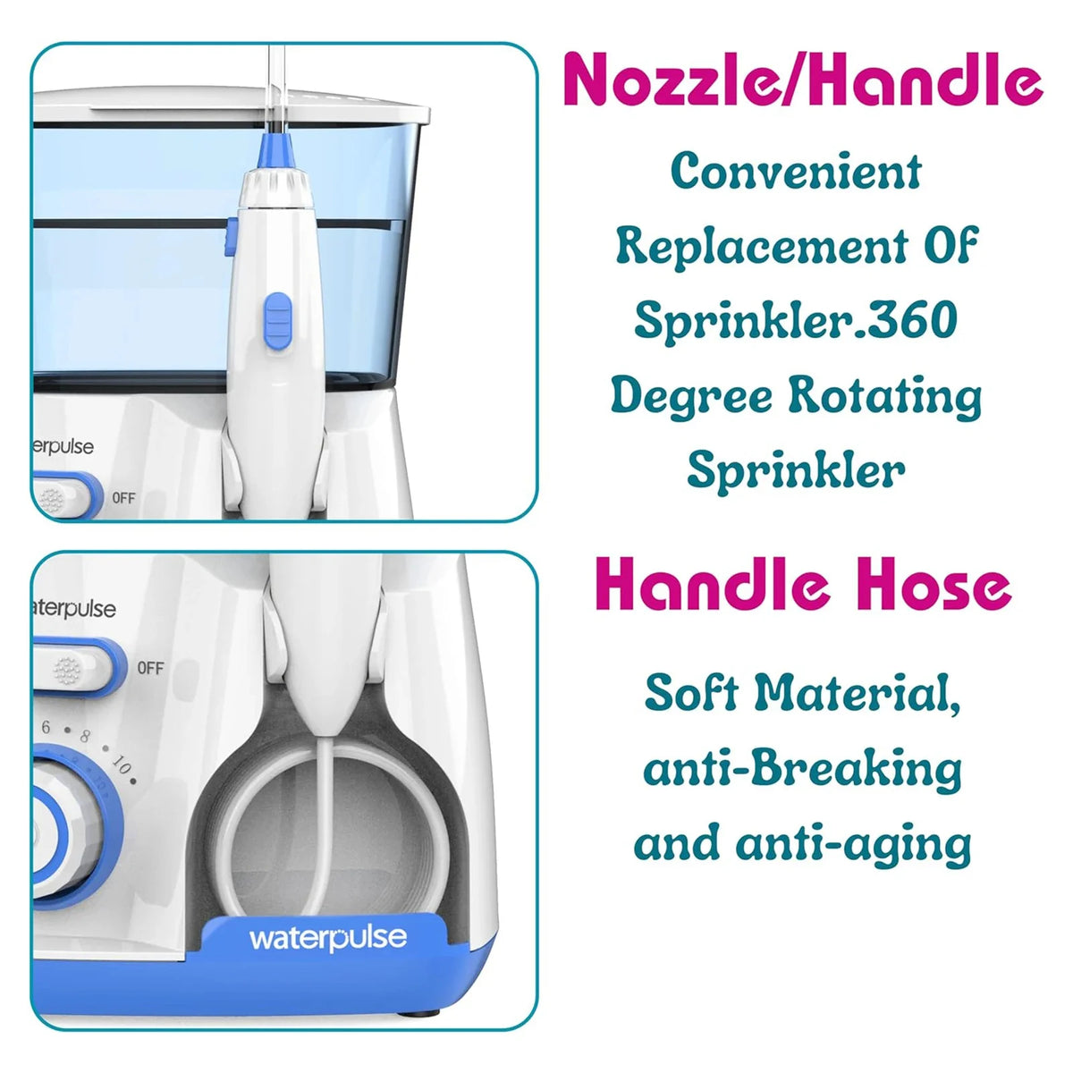 Water Flosser Adjustable Pressure 800ml Anti-Leak Tank