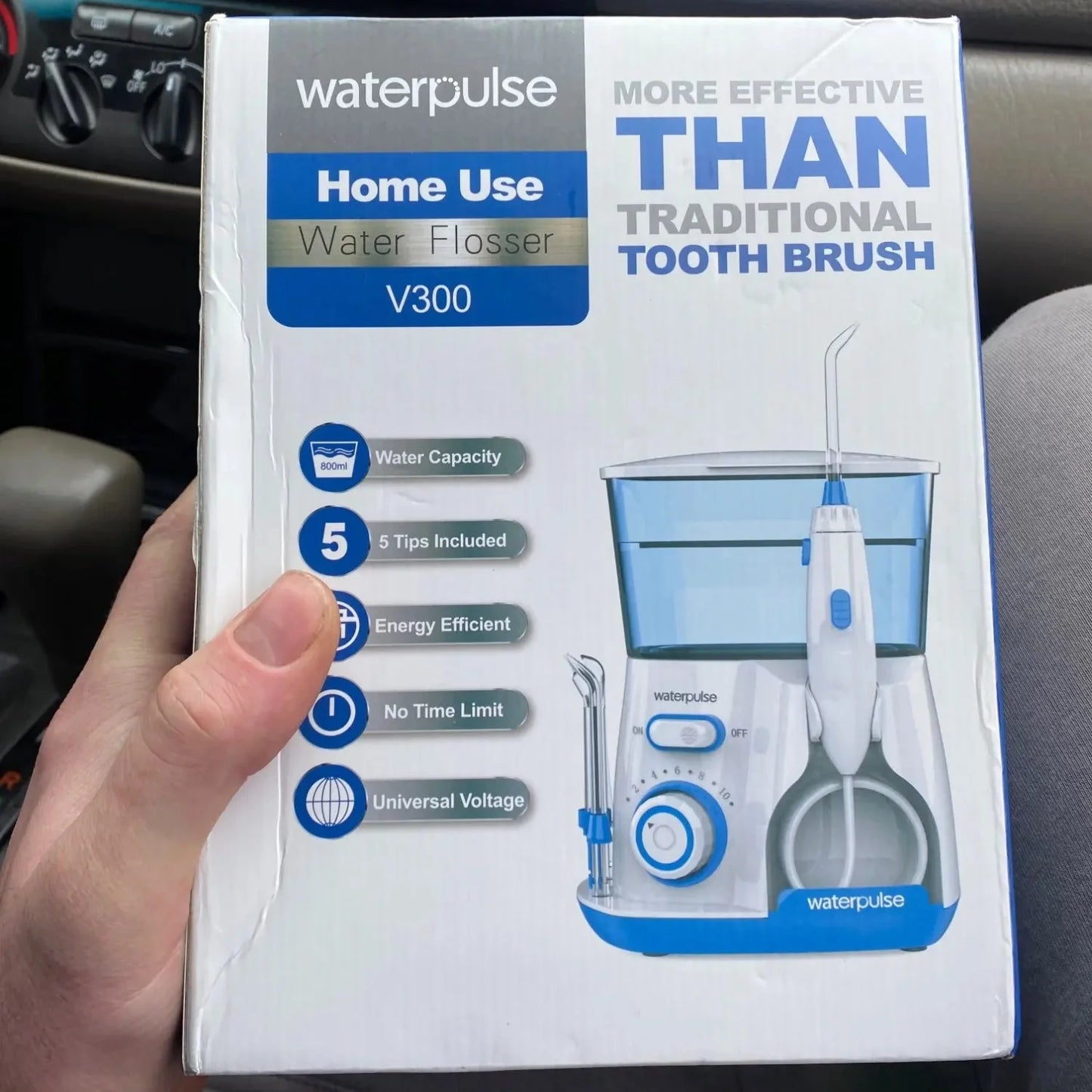 Water Flosser Adjustable Pressure 800ml Anti-Leak Tank