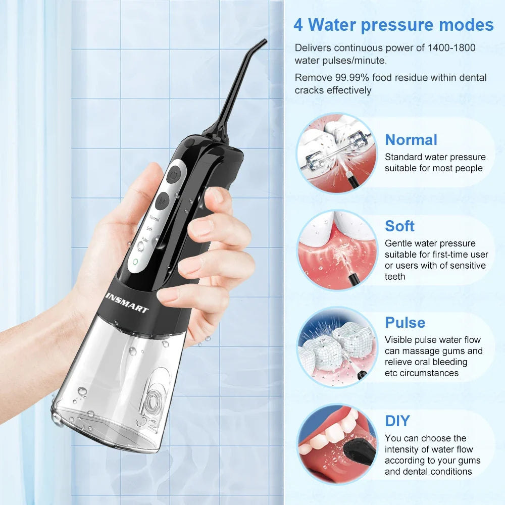 Water Flosser Cordless 300ml Tank USB-C Rechargeable