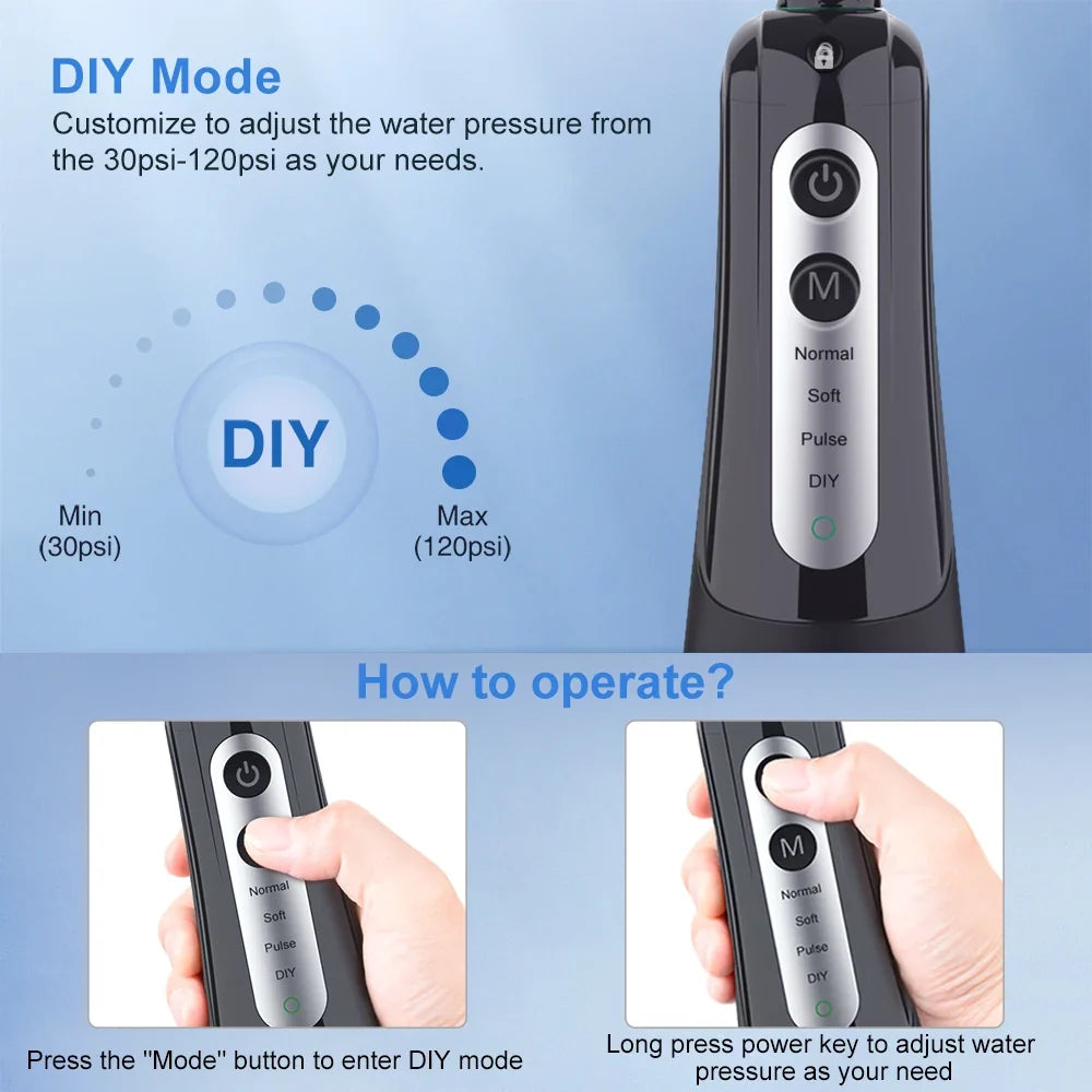 Water Flosser Cordless 300ml Tank USB-C Rechargeable