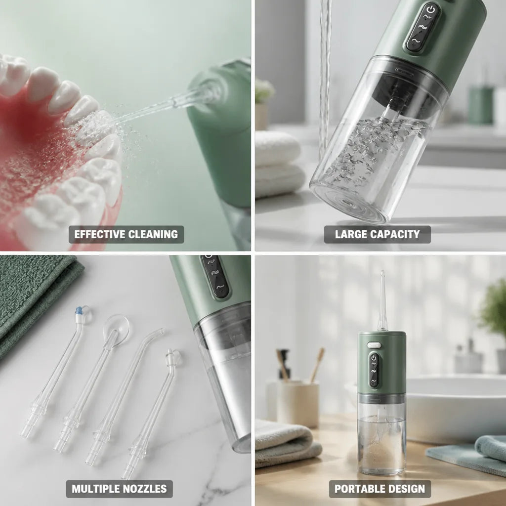 Water Flosser Cordless & Rechargeable Includes Nozzle Tips