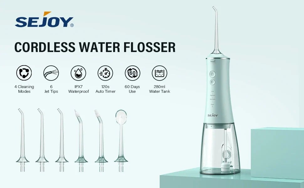 Water Flosser Cordless USB Rechargeable Waterproof