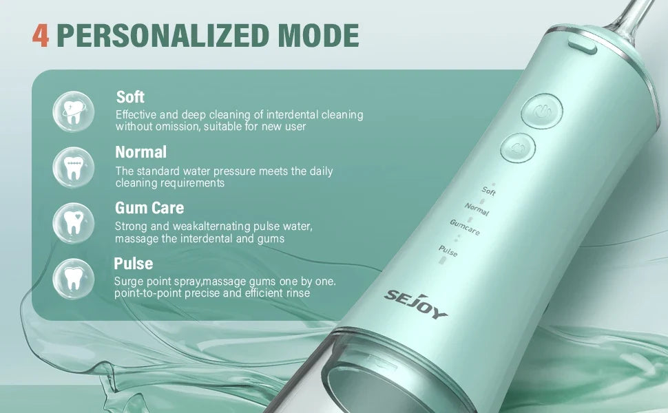 Water Flosser Cordless USB Rechargeable Waterproof