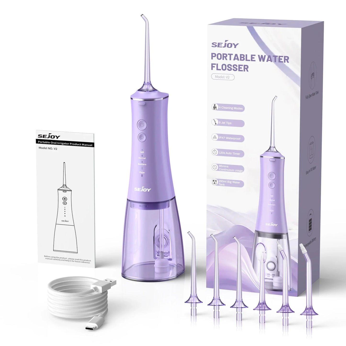 Water Flosser Cordless USB Rechargeable Waterproof