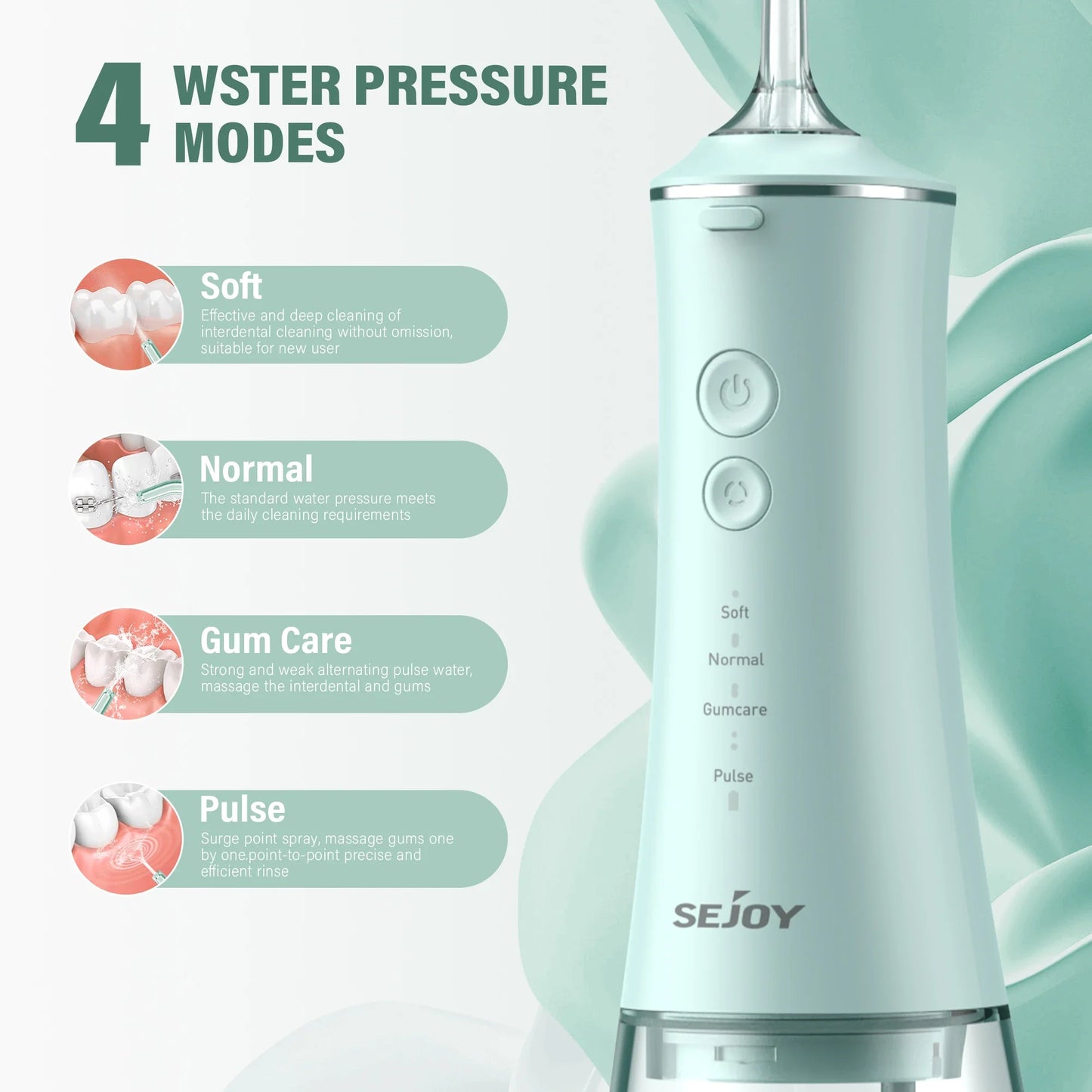 Water Flosser Cordless USB Rechargeable Waterproof