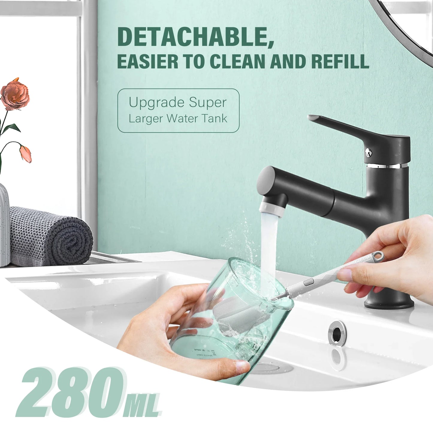 Water Flosser Cordless USB Rechargeable Waterproof