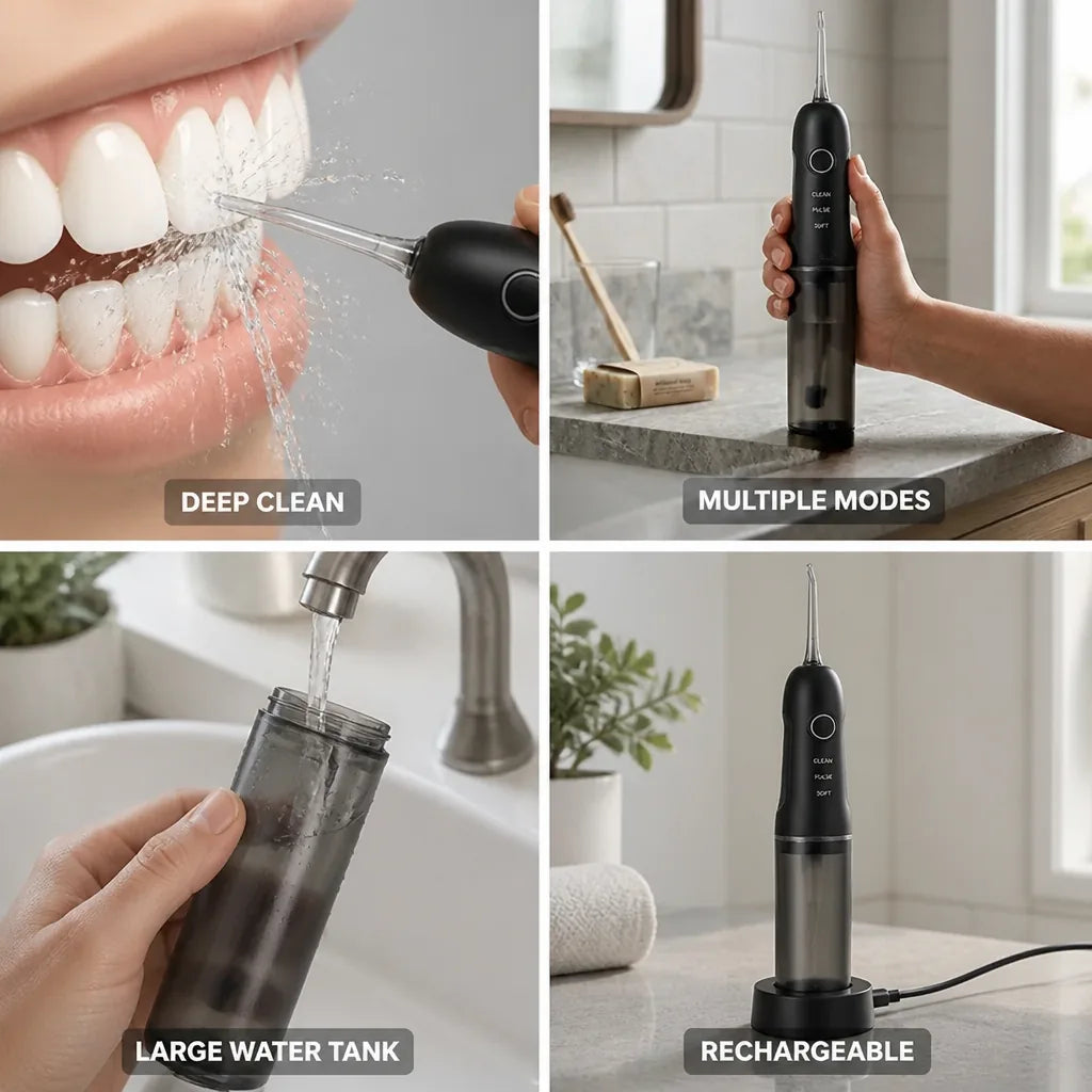 Water Flosser Powerful Targeted Jet Rechargeable Large Tank