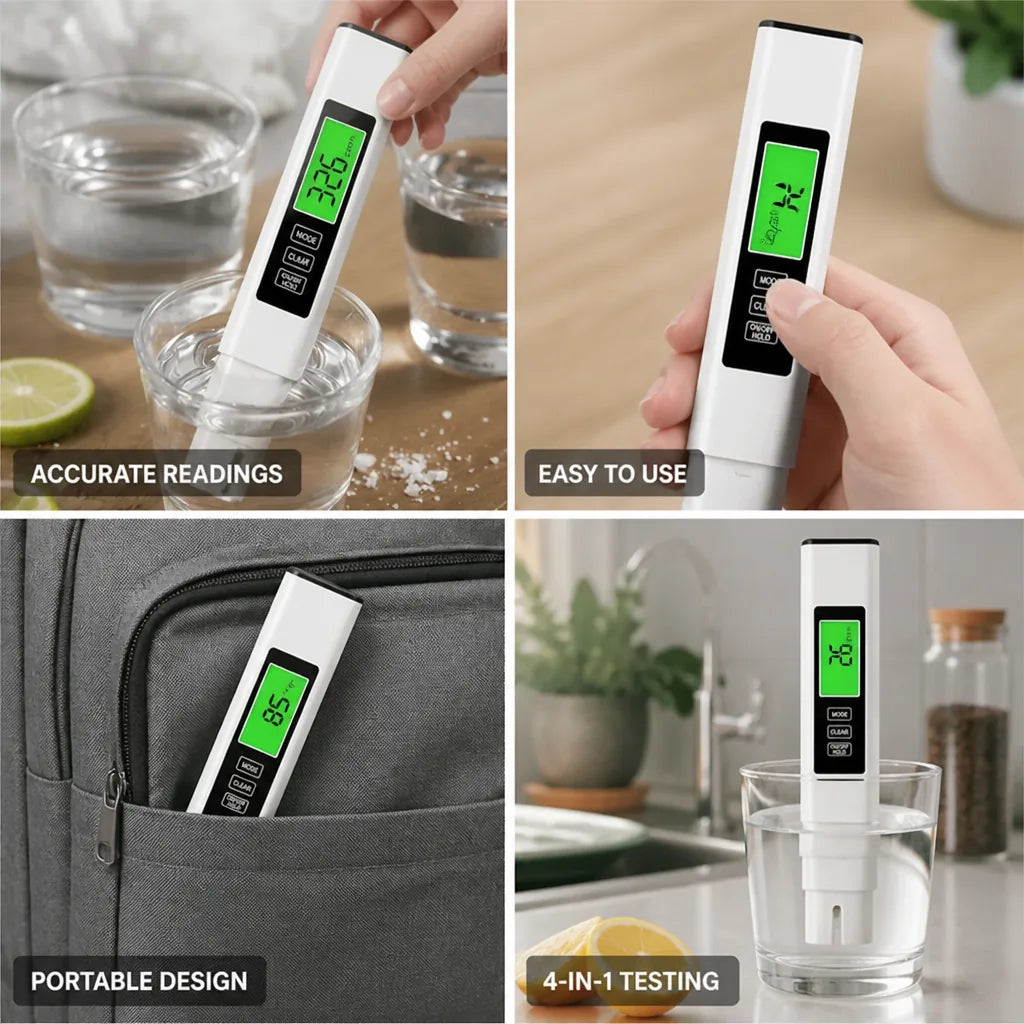 Water Quality Tester Digital 4-in-1 TDS & Temp