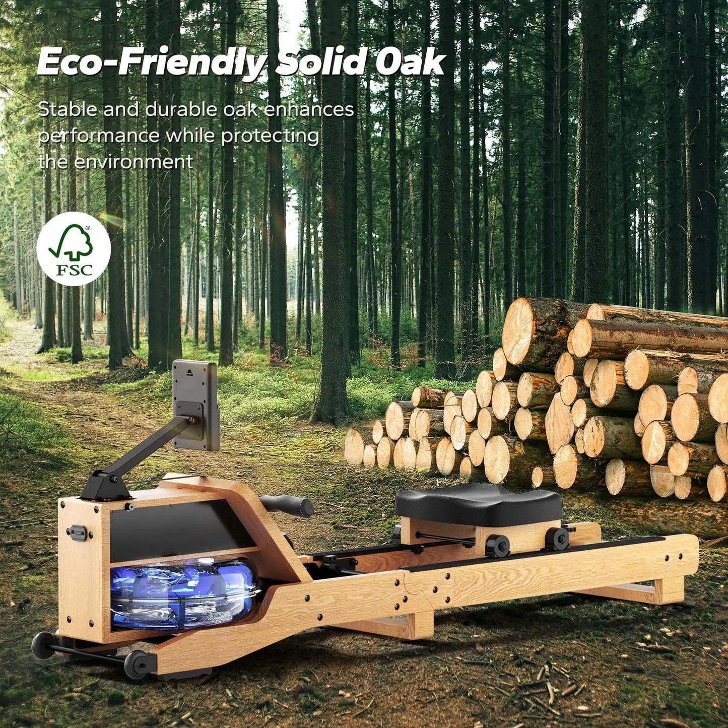 Water Rower 12-Blade Water Resistance Solid Oak Frame