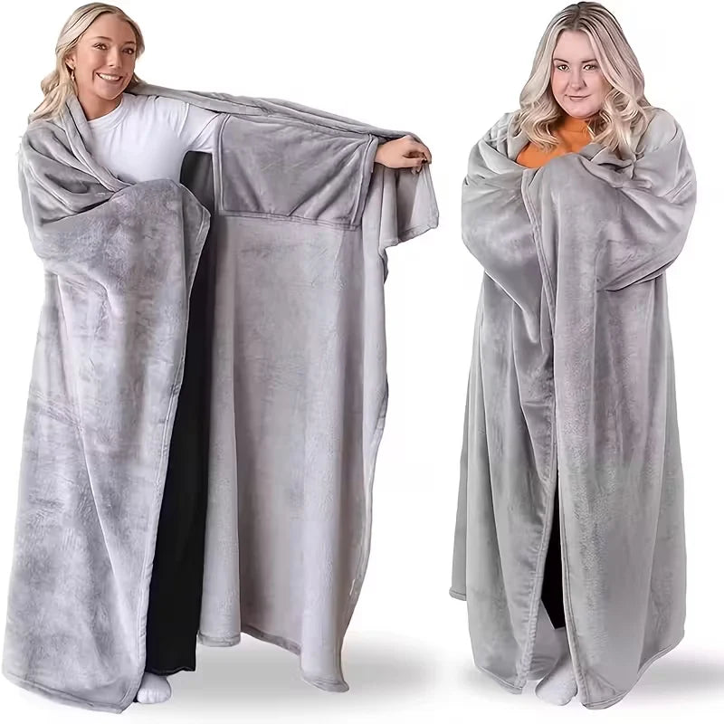 Wearable Blanket Oversized Plush Fleece & Pockets