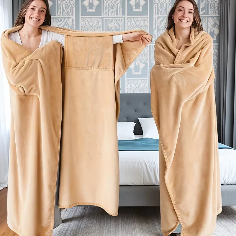 Wearable Blanket Oversized Plush Fleece & Pockets
