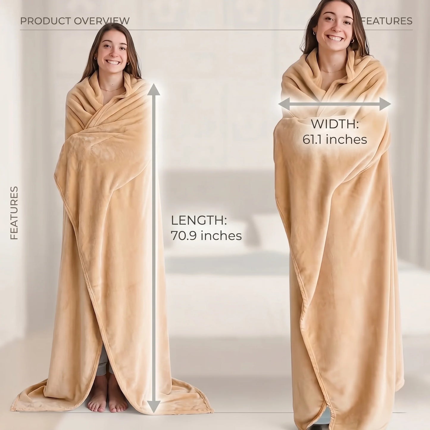 Wearable Blanket Oversized Plush Fleece & Pockets