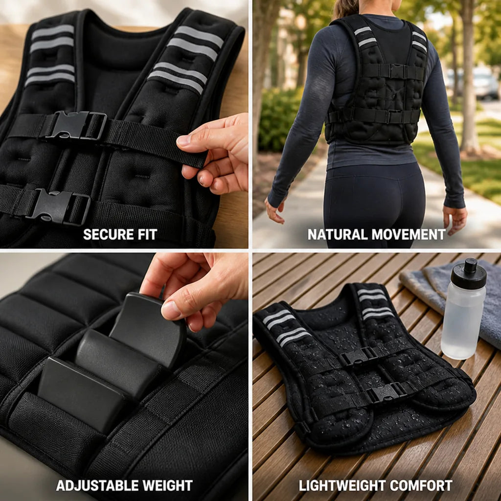 Weighted Walking Vest Adjustable Up To 30lb Secure Straps