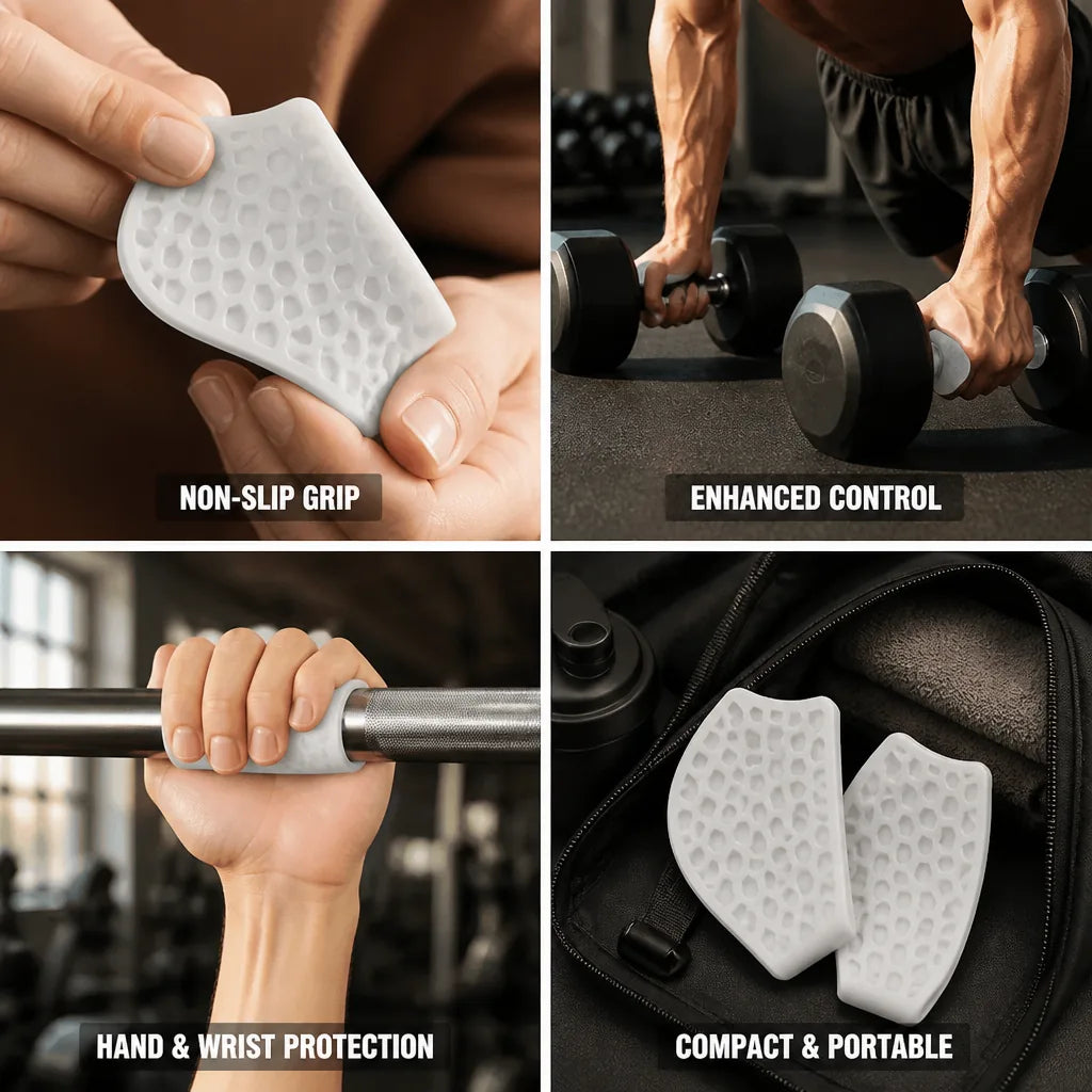 Weightlifting Grips Non-Slip Silicone Wrist Support One Pair